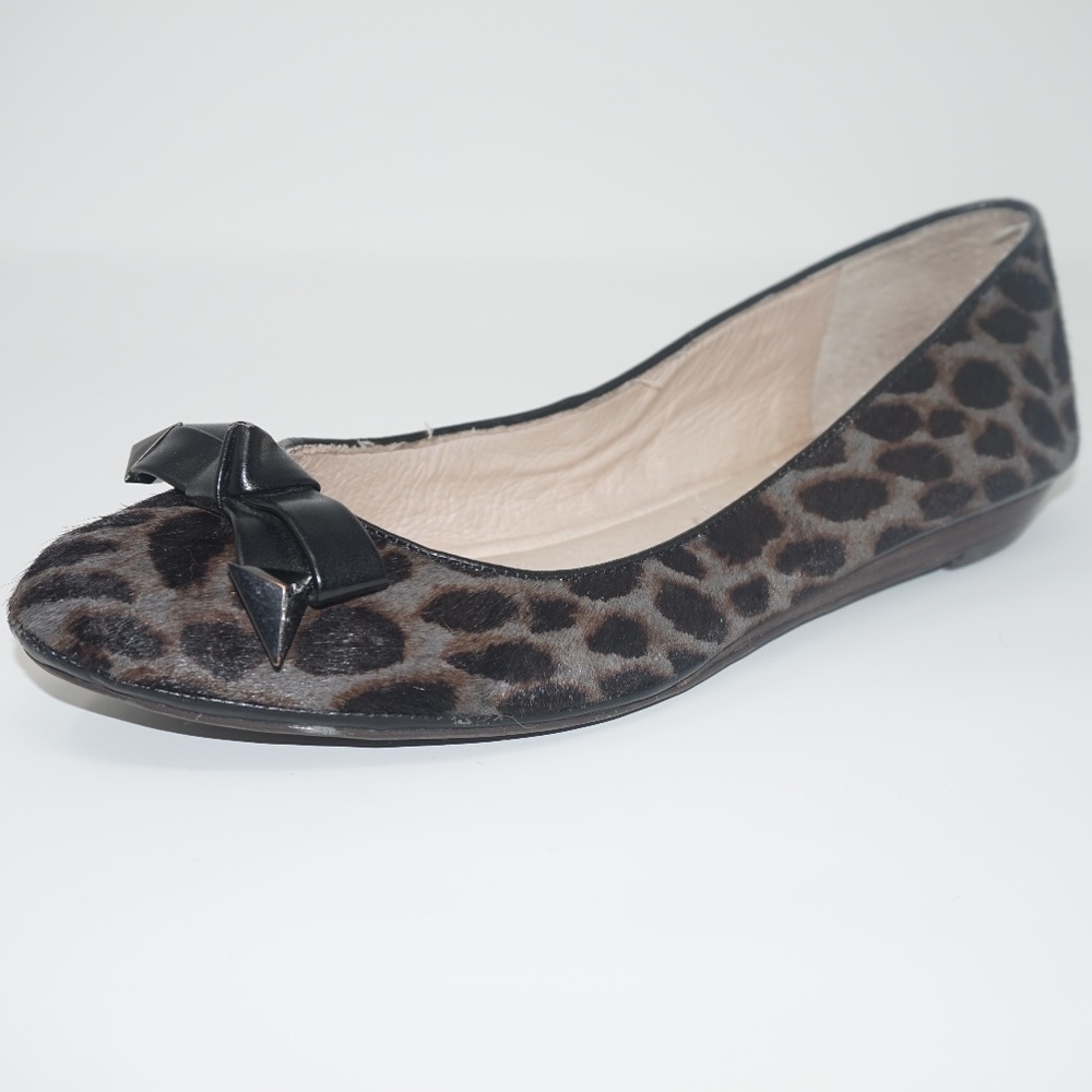 Anthropologie Louise et Cie Mohair Black Leopard Print Ballet Flats